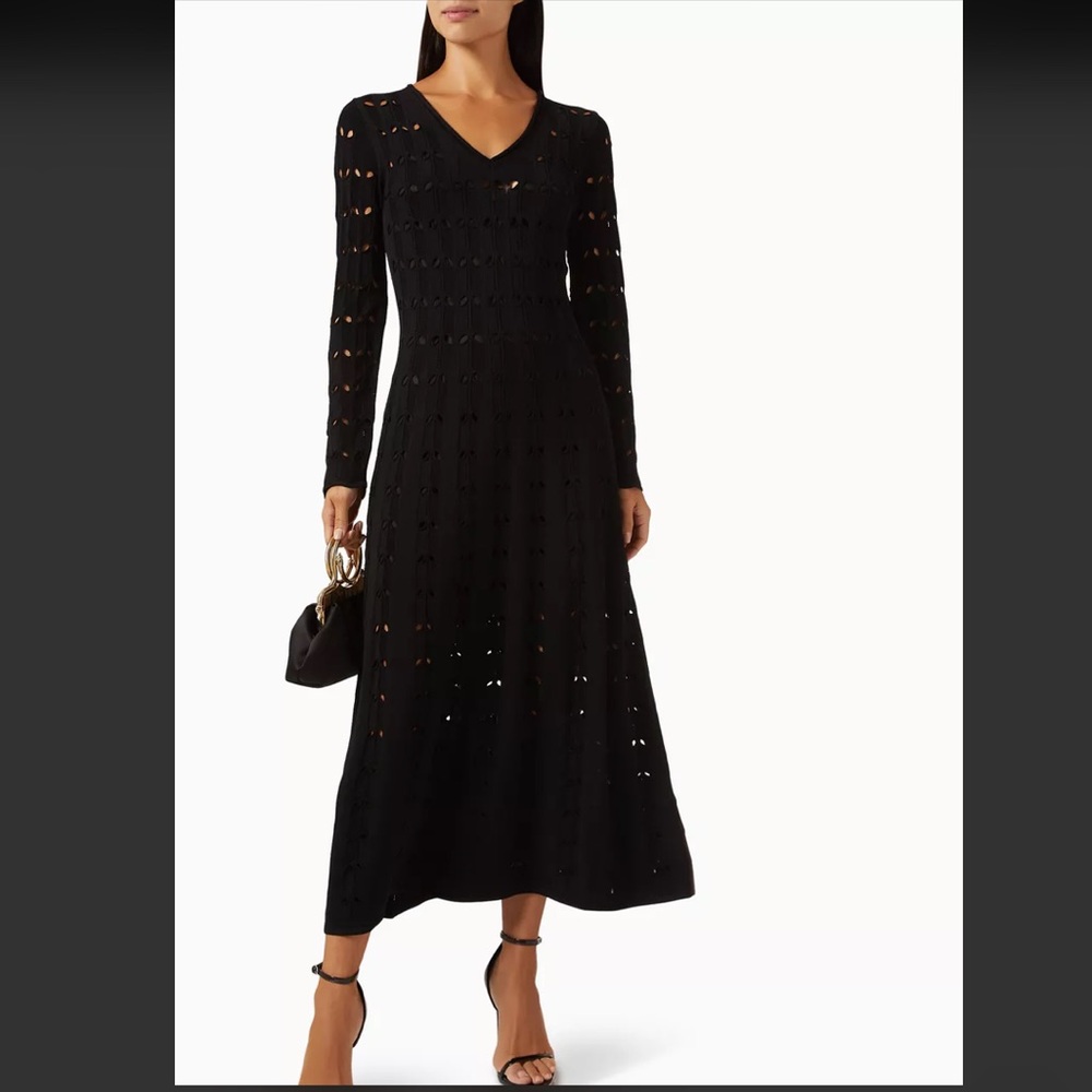 Final ZIMMERMANN Rhiannon Pointelle Maxi Long Sleeves Flare Dress Black various - Picture 4 of 16